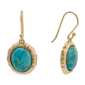 YUGSHA Made In India 14kt Gold Plated Blue Mohave Drop Earrings